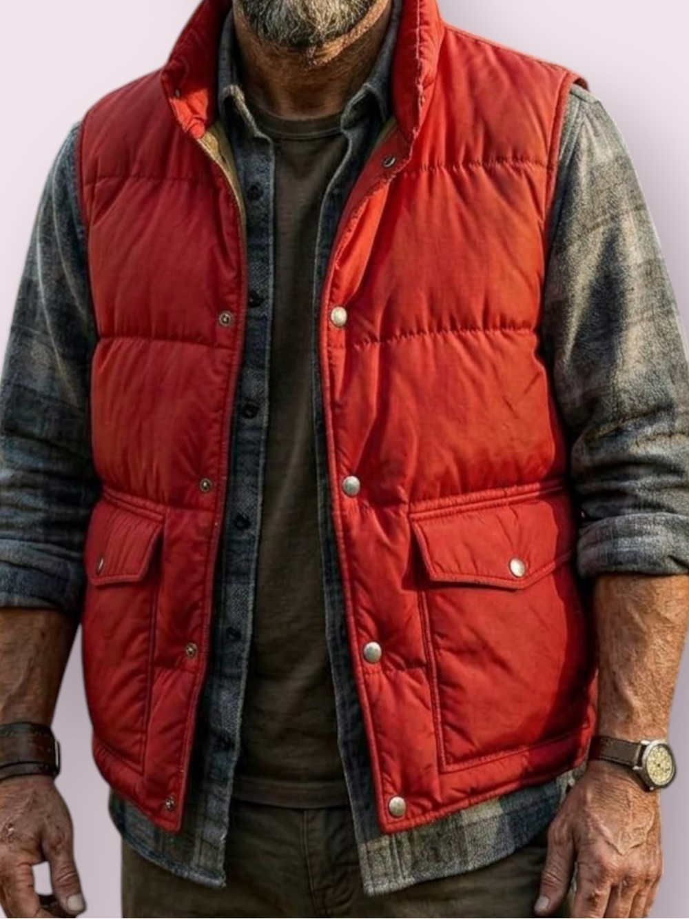Lands’ End Red Puffer Vest Men’s Size Large 42/44